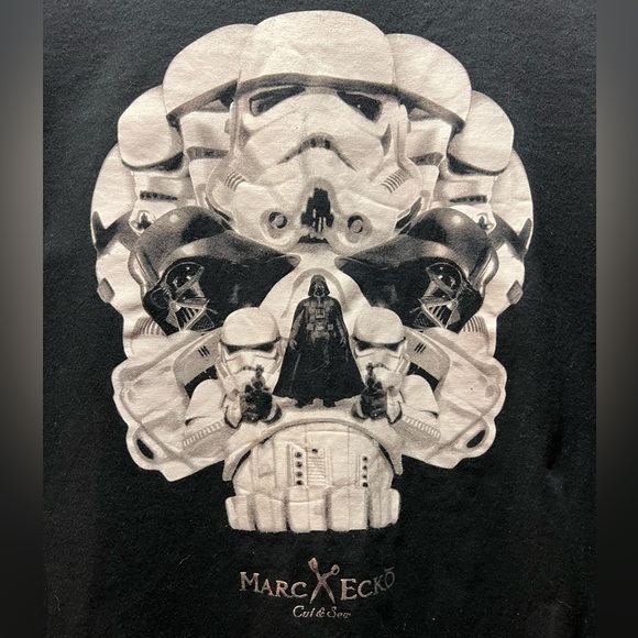 Marc Ecko Cut & Sew Star Wars Darth Vader dark side skull T shirt size small - Picture 1 of 4